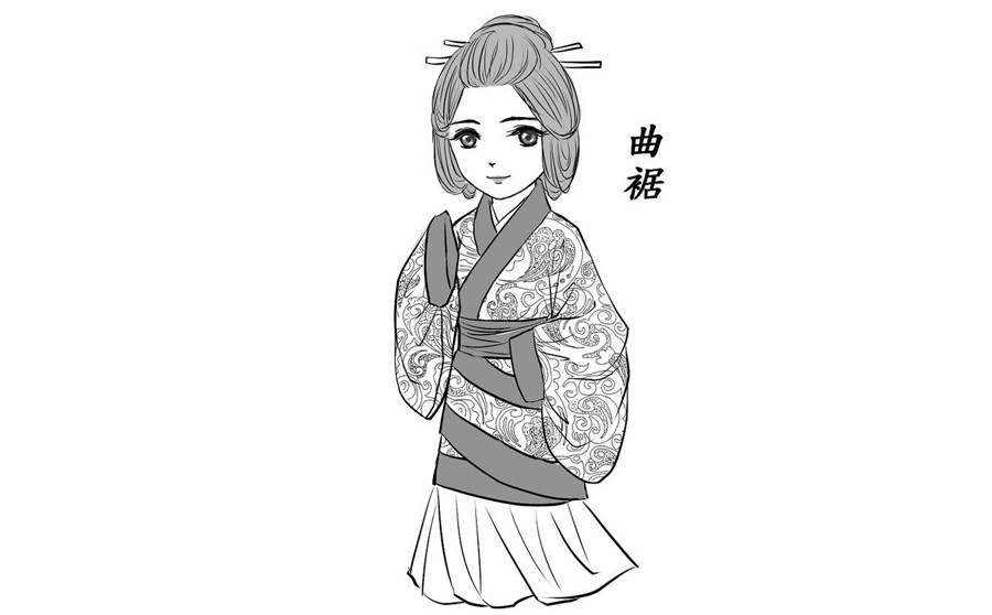 各种古代女士汉服的画法
