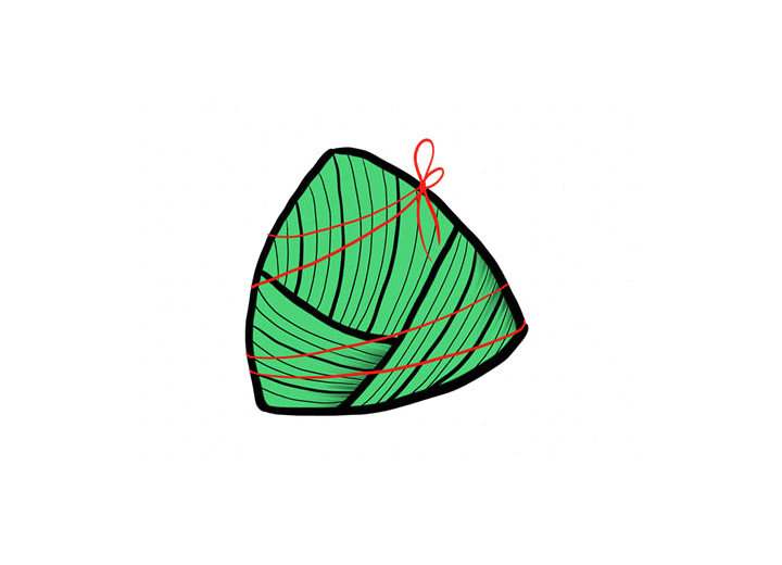 4种粽子的简单画法