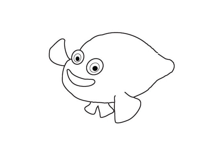 海底总动员中的小丑鱼简笔画画法步骤