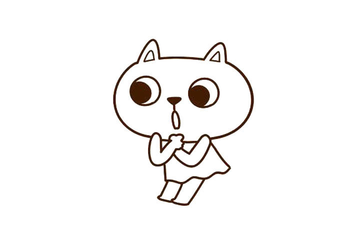 可爱的小猫卡通简笔画