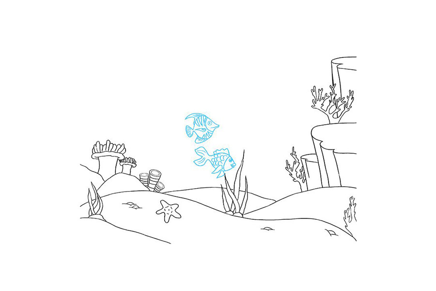 海洋风景怎么画