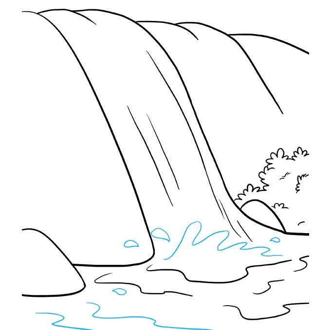 如何画瀑布简笔画
