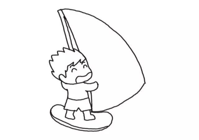 好玩的帆船运动简笔画画法