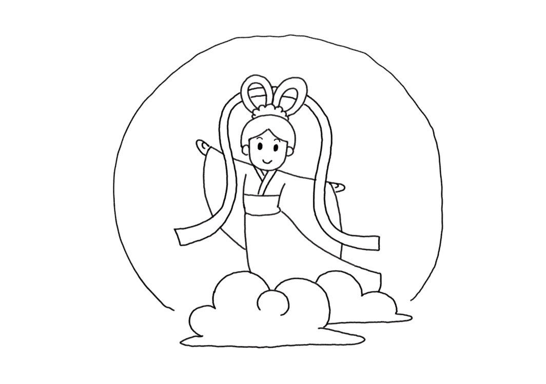 嫦娥姐姐简笔画画法步骤