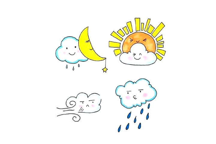 超萌的天气简笔画手账