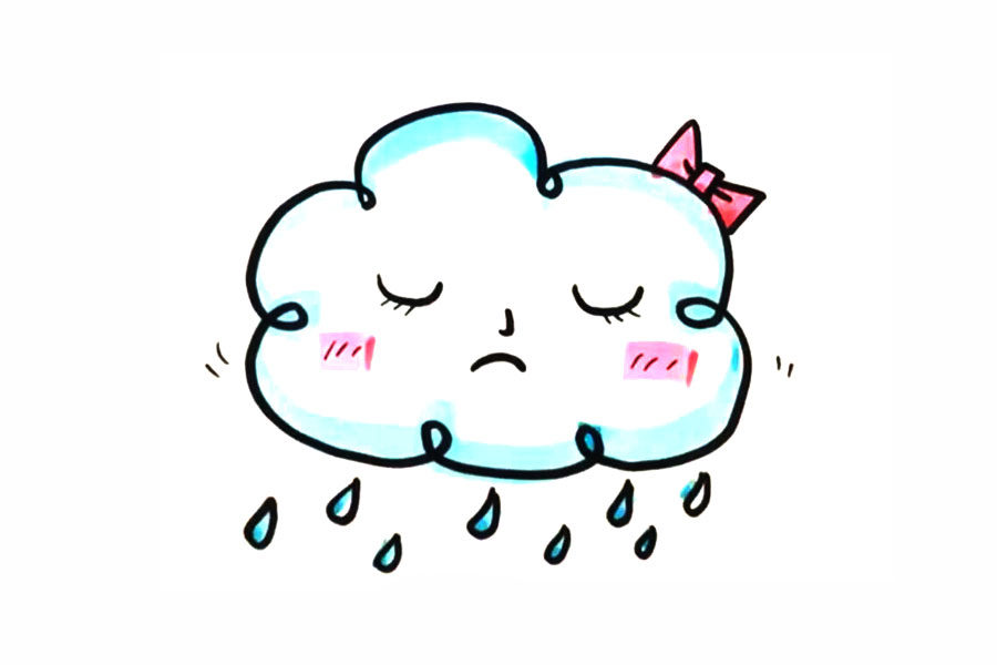 下雨的云简笔画画法步骤