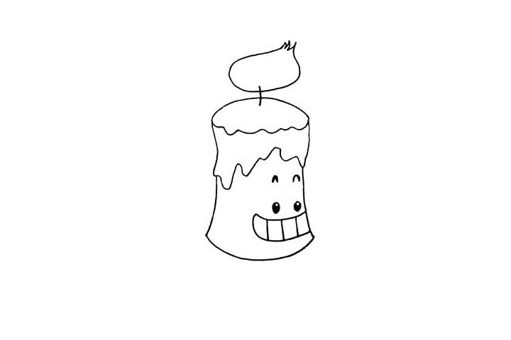卡通蜡烛简笔画画法步骤