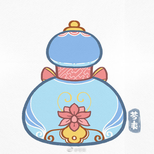 一组漂亮的鼻烟壶简笔画图片