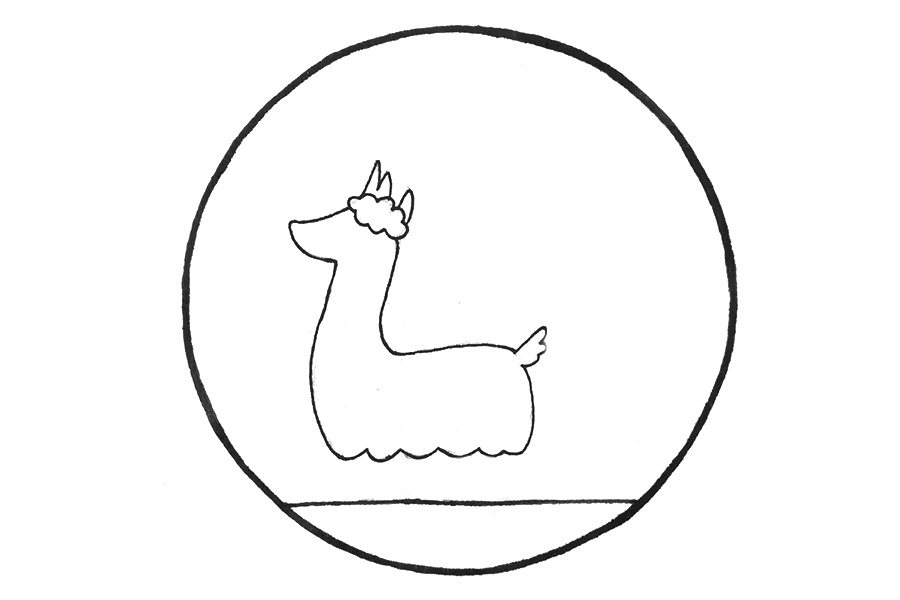 羊驼卡通简笔画