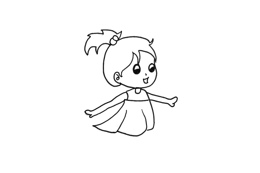 可爱的小女孩简笔画步骤
