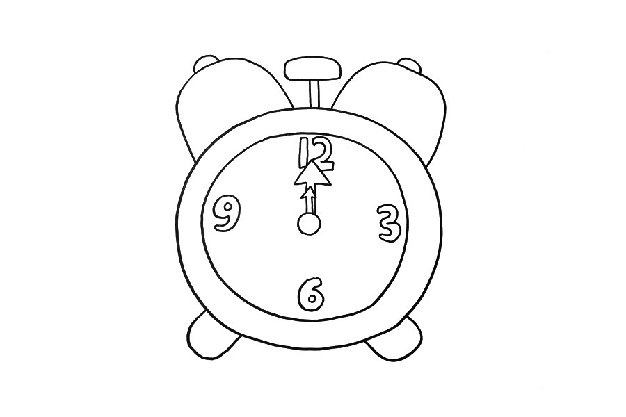 可爱闹钟简笔画画法步骤