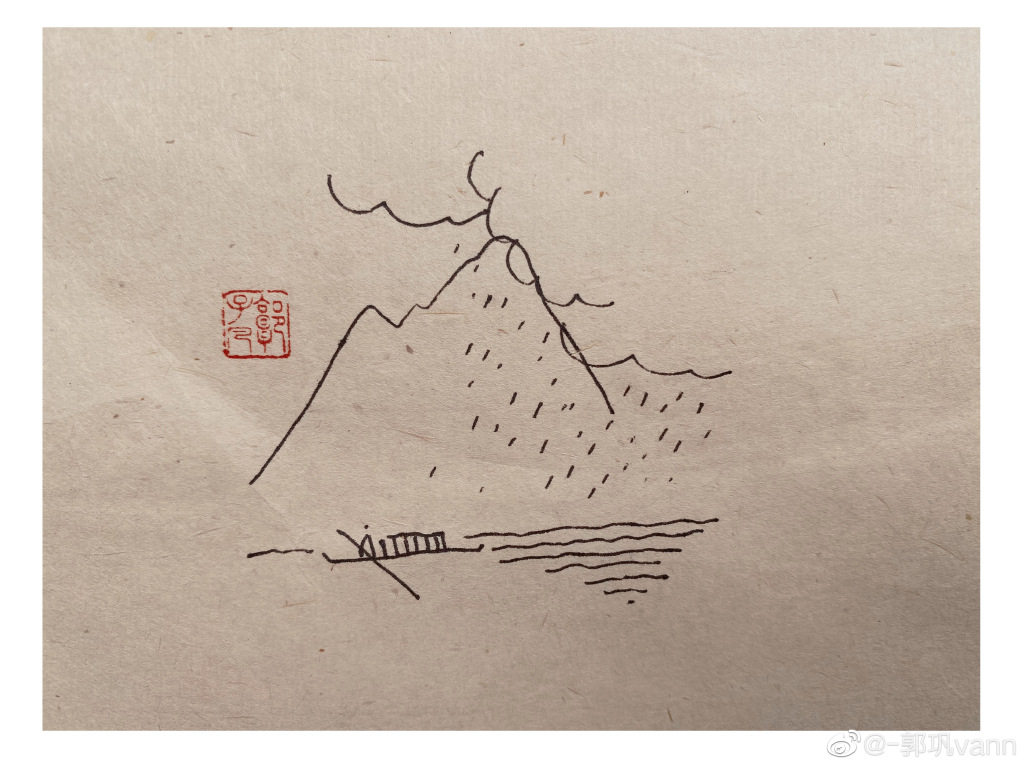“风日晴和人意好，夕阳箫鼓几船归。·”风景简笔画图片