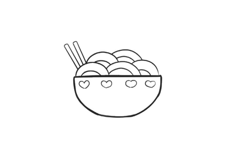 如何画一碗面条