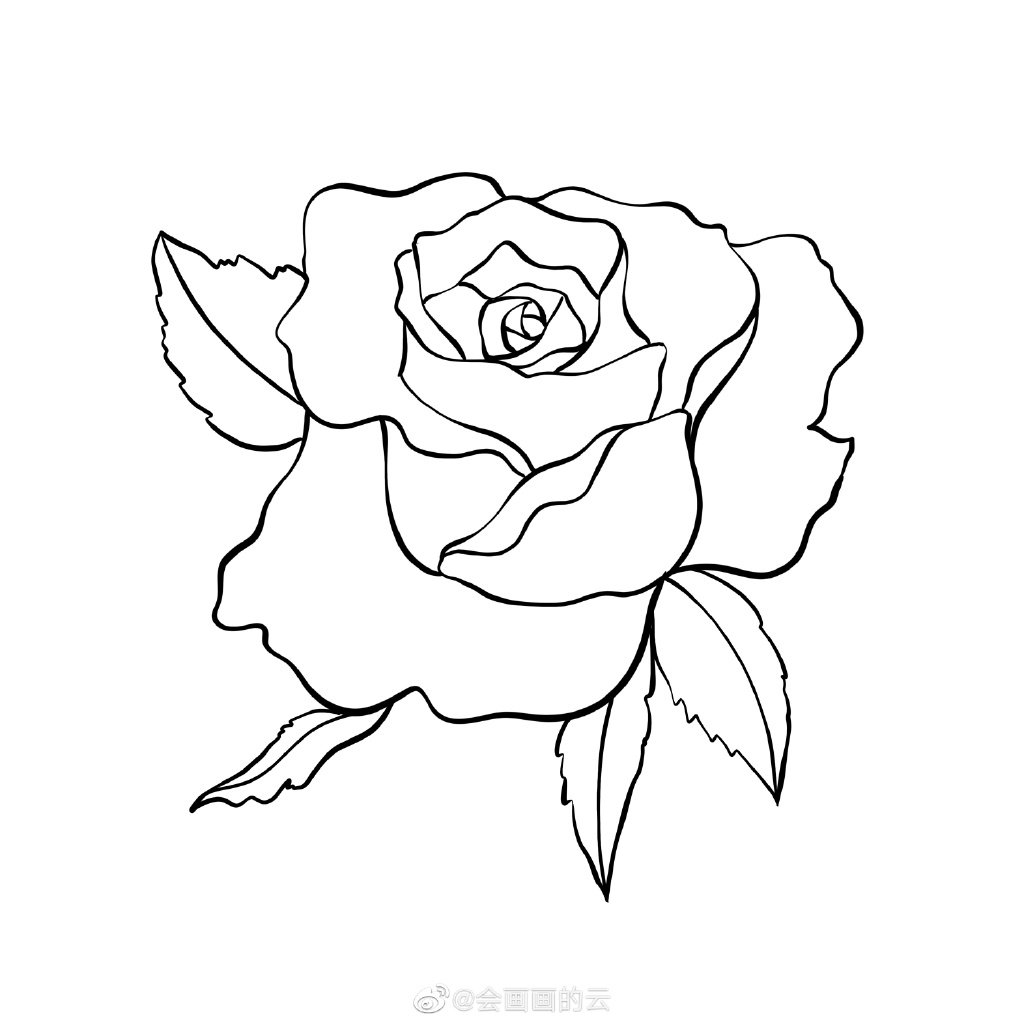 一学就会的简笔画 玫瑰花简笔画画法步骤