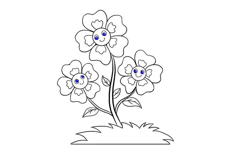 如何画漂亮的卡通小花