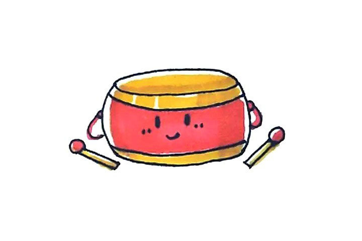 大鼓简笔画画法步骤