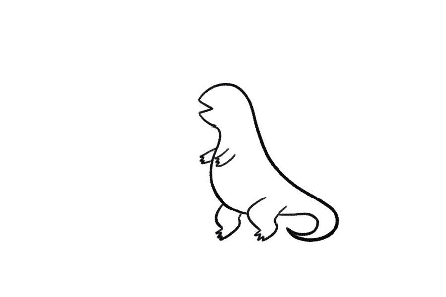 如何画哥斯拉简笔画