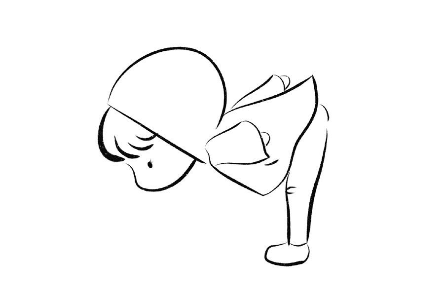 用字母R画一个可爱的小女孩