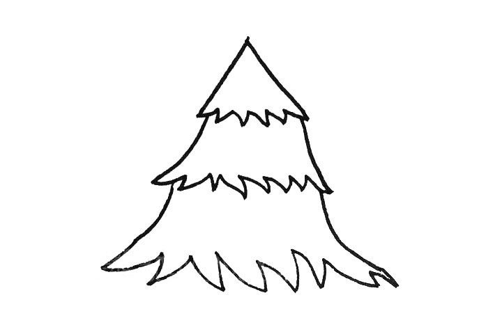 松树简笔画画法步骤