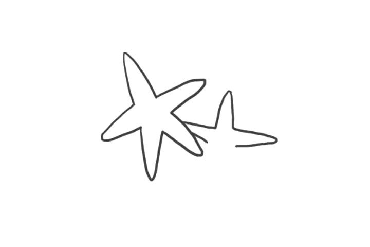 海洋生物海星简笔画画法步骤