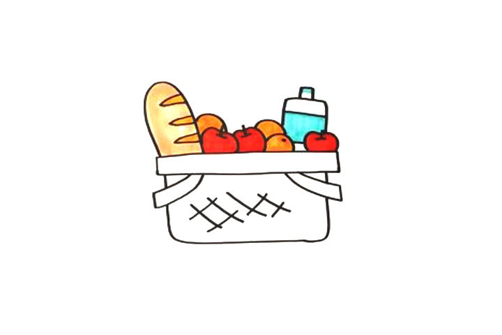春天画个野餐篮子去郊游