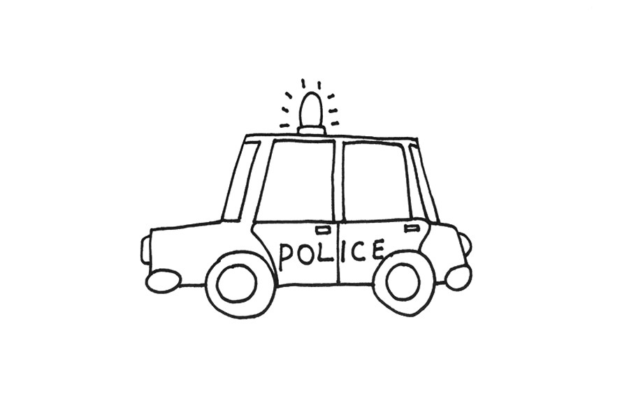 简单好画的卡通警车怎么画