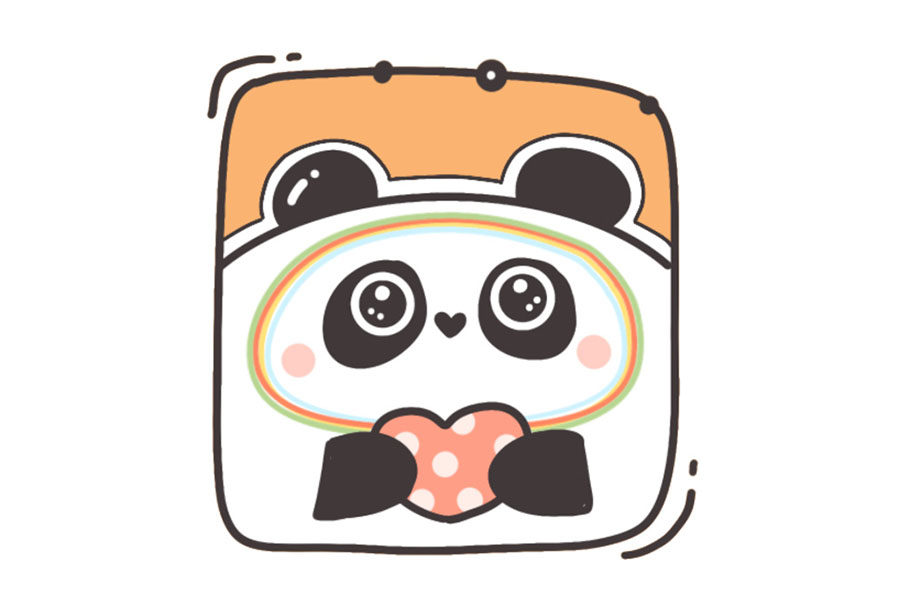 可爱冰墩墩的九宫格自拍照