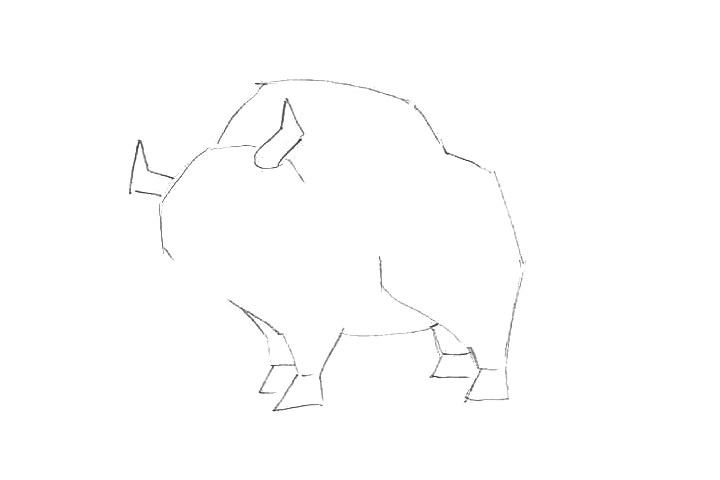 强壮的公牛卡通简笔画
