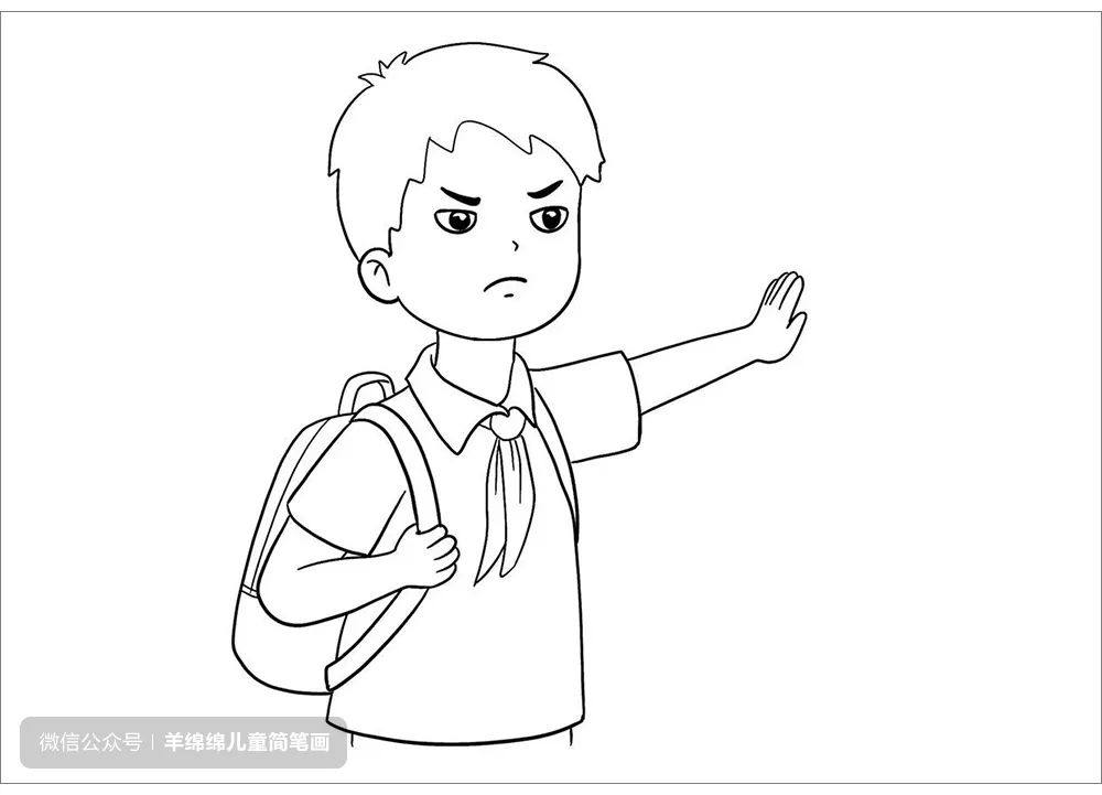 拒绝毒品，禁毒主题儿童简笔画画法步骤