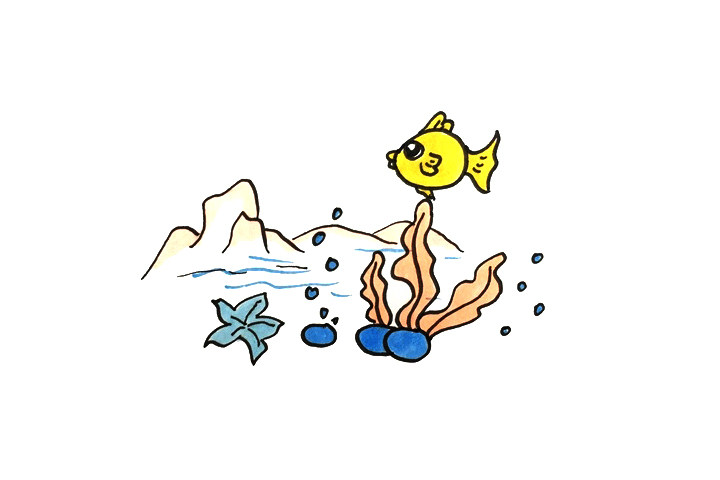 简单的海底世界怎么画