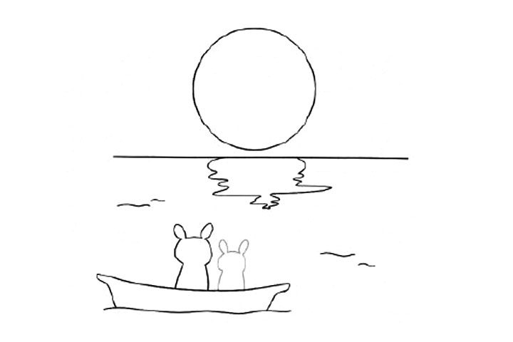 中秋赏月简笔画教程