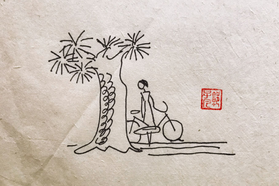 生机勃勃春天风景简笔画图片