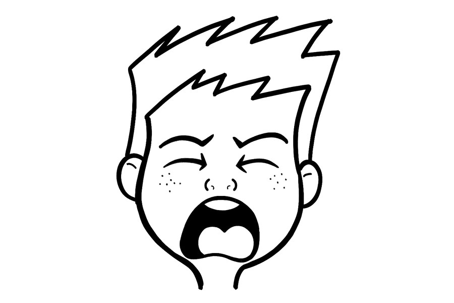 如何画卡通面部表情：哭泣、悲伤