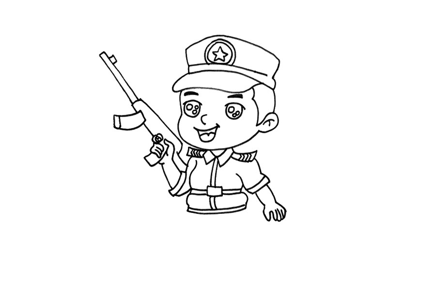 特种兵简笔画步骤