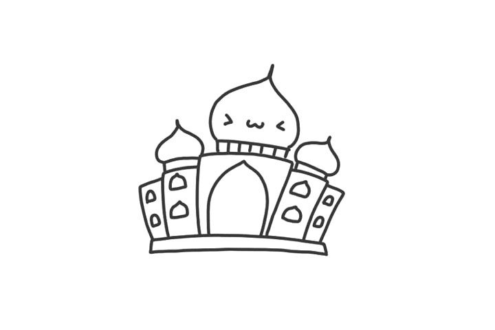 世界著名建筑泰姬陵怎么画简单