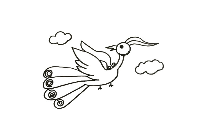空中的凤凰怎么画