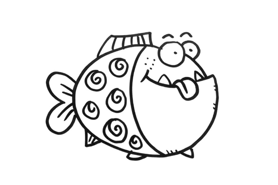 一步一步学画卡通小鱼