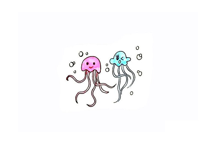 简单的水母简笔画画法教程