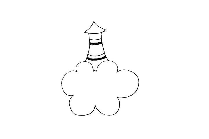 天空之城简笔画画法步骤