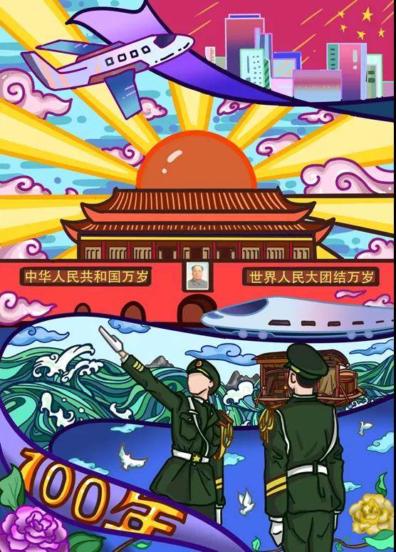 百年礼赞 我心向党 庆祝建党一百周年绘画图片