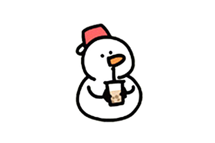 喝奶茶的雪人简笔画教程