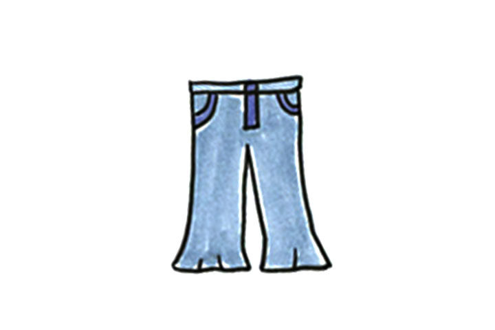 衣服简笔画大全 喇叭裤怎么画