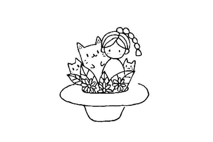 漂亮的草帽景观简笔画教程