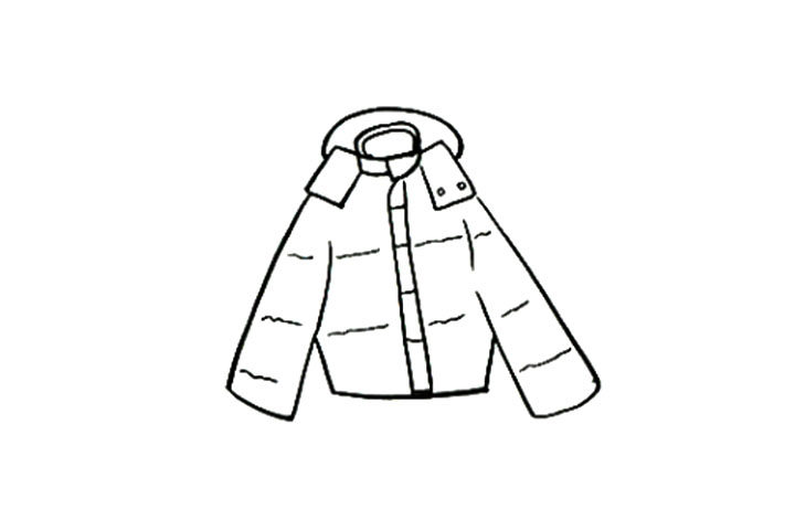 短款羽绒服怎么画