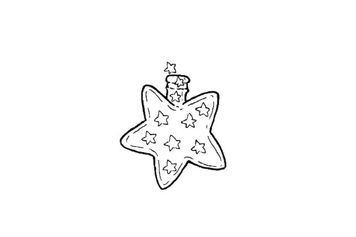 星星许愿瓶简笔画画法步骤