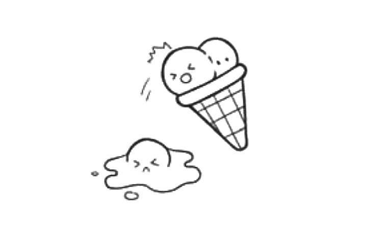 美味冰激凌简笔画画法步骤