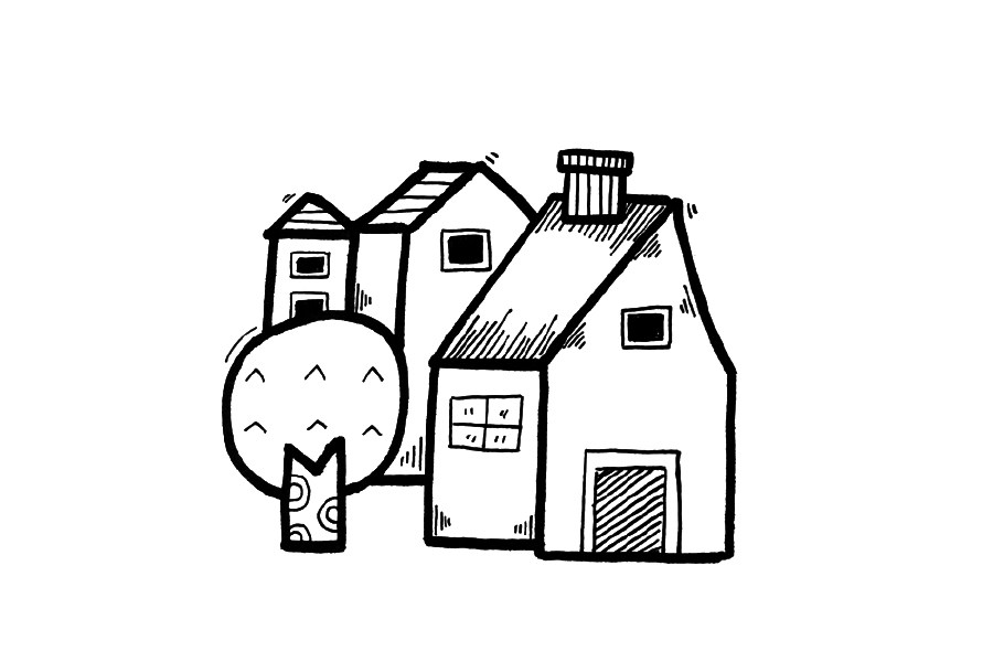 小房屋简笔画图片