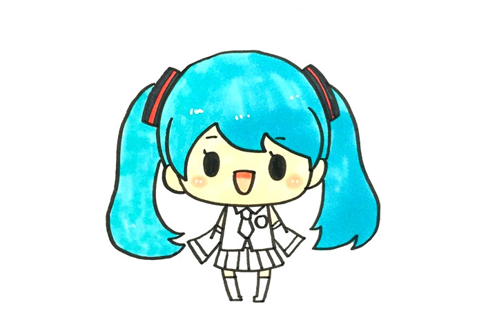 可爱的初音未来怎么画