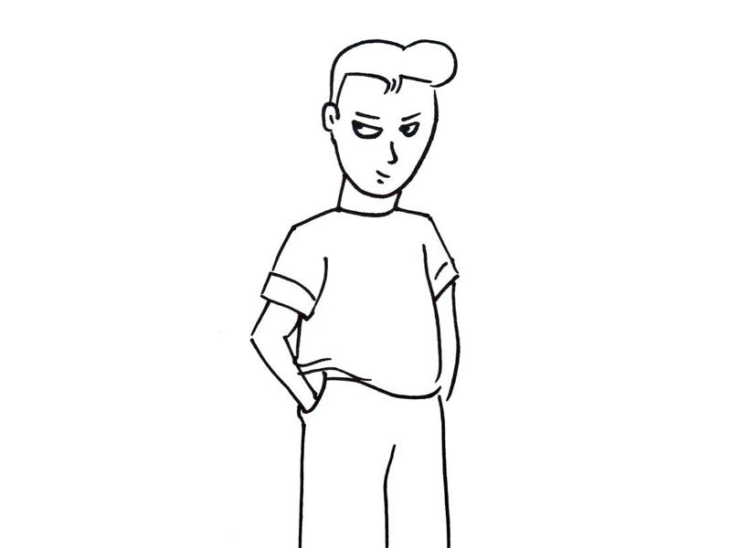 帅气的小男生简笔画