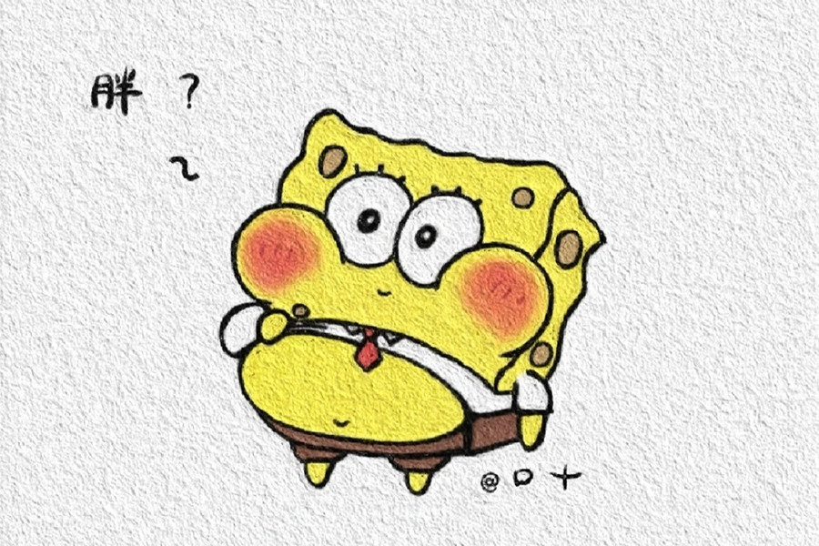 可爱的海绵宝宝派大星简笔画图片1